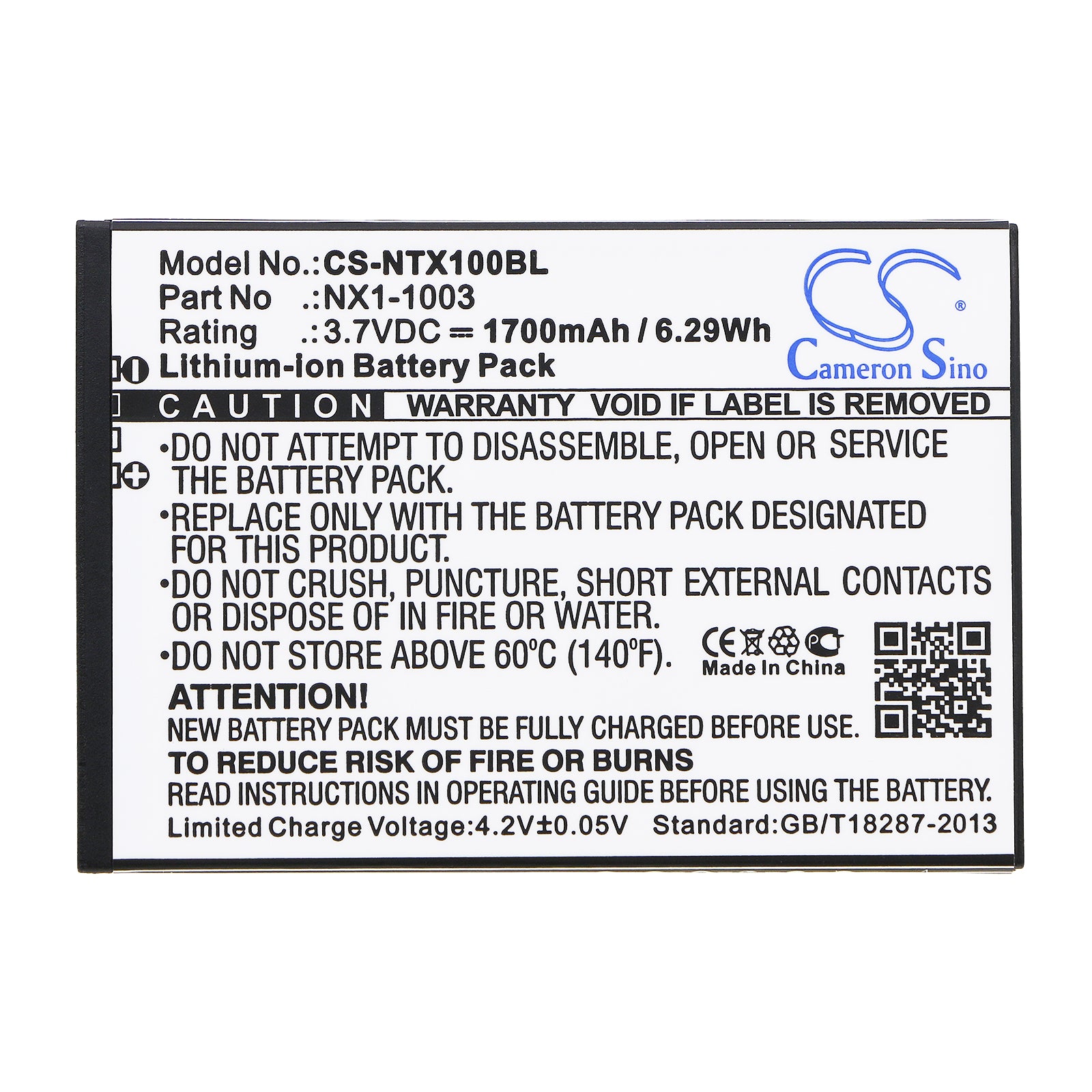 Replacement Battery for HandHeld Nautiz X1 – Barcode Scanner – 1700mAh / 3.7V - image 3