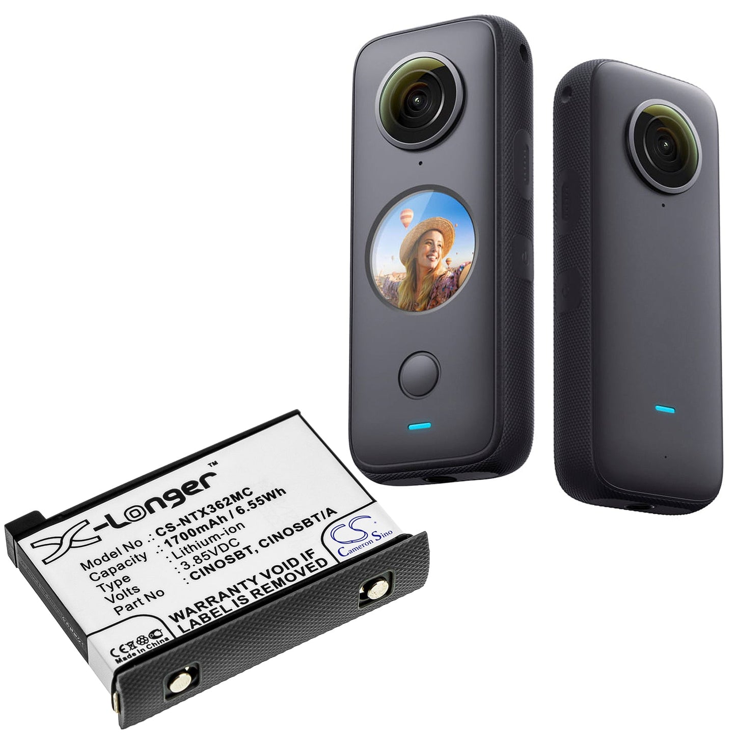 Replacement Battery for Insta360  One X2 – Camera – 1700mAh / 6.55Wh / 3.85V