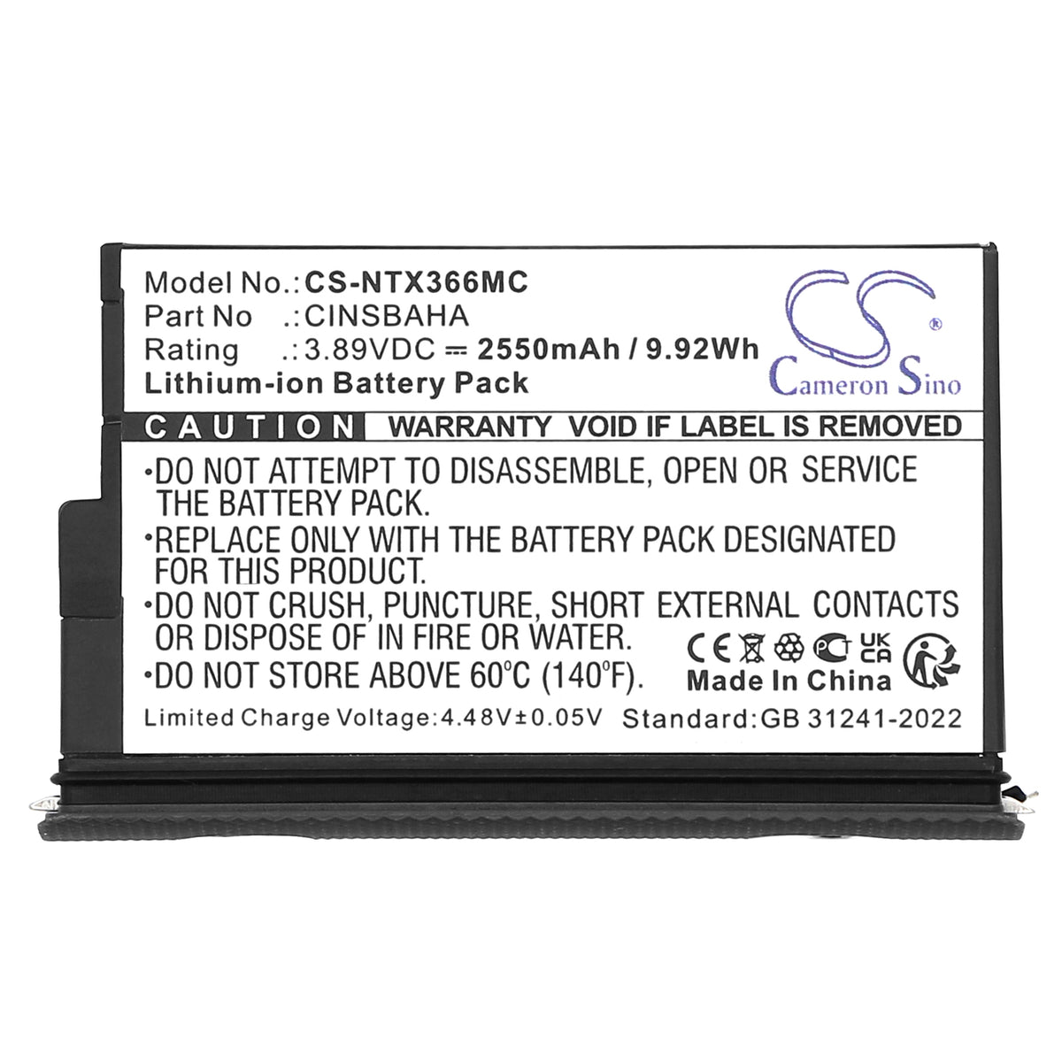 Replacement Battery for Insta360 One X5 – Camera – 2550mAh / 3.89V