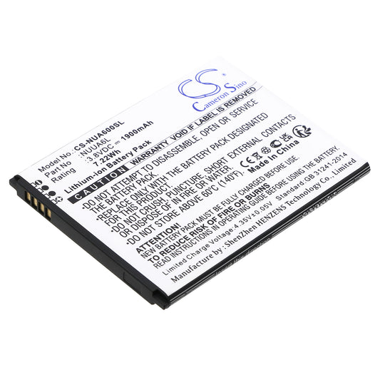 Replacement Battery for NUU A6L – Mobile, SmartPhone – 1900mAh / 3.8V - image 1