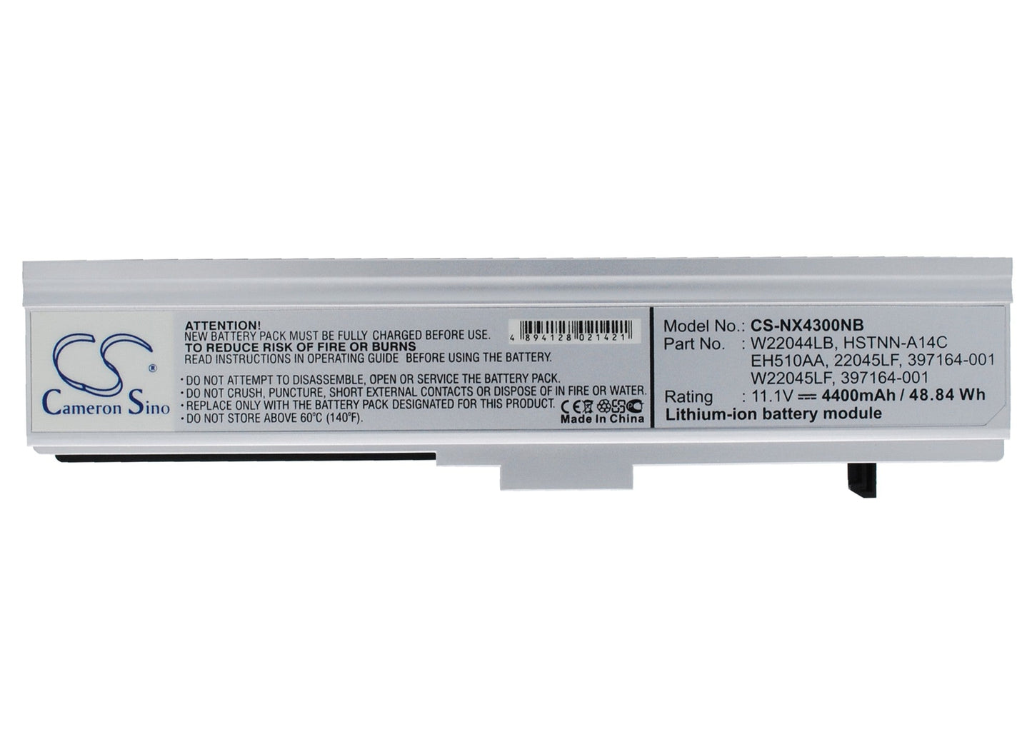 Replacement Battery for HP  Business Notebook NX4300 – Notebook, Laptop – 4400mAh/48.84Wh / 11.1V