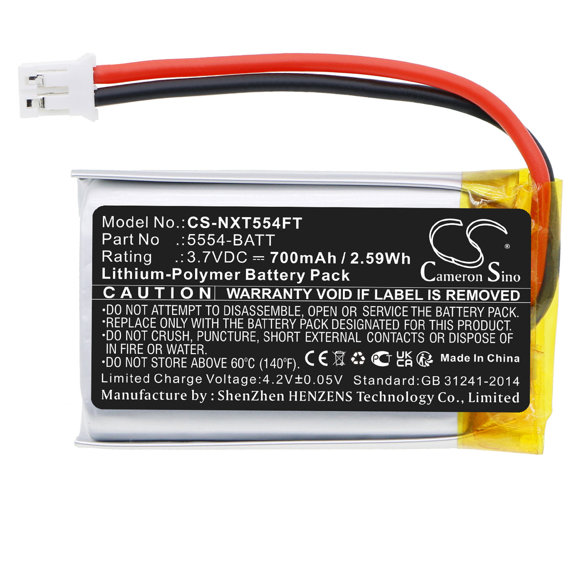 Replacement Battery for Nightstick XPR-5554G Headlamp – Flashlight – 700mAh / 3.7V