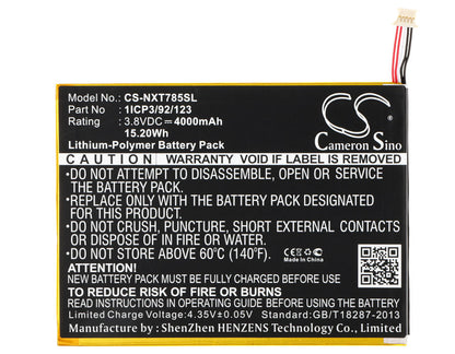 Replacement Battery for Nextbook NX785QC8G – Tablet – 4000mAh / 3.8V - image 5