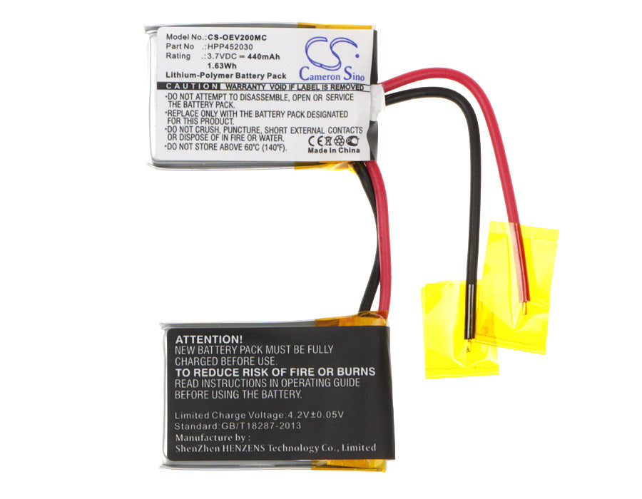 Replacement Battery for Ocean  EV0200 – Camera – 440mAh / 1.63Wh / 3.7V