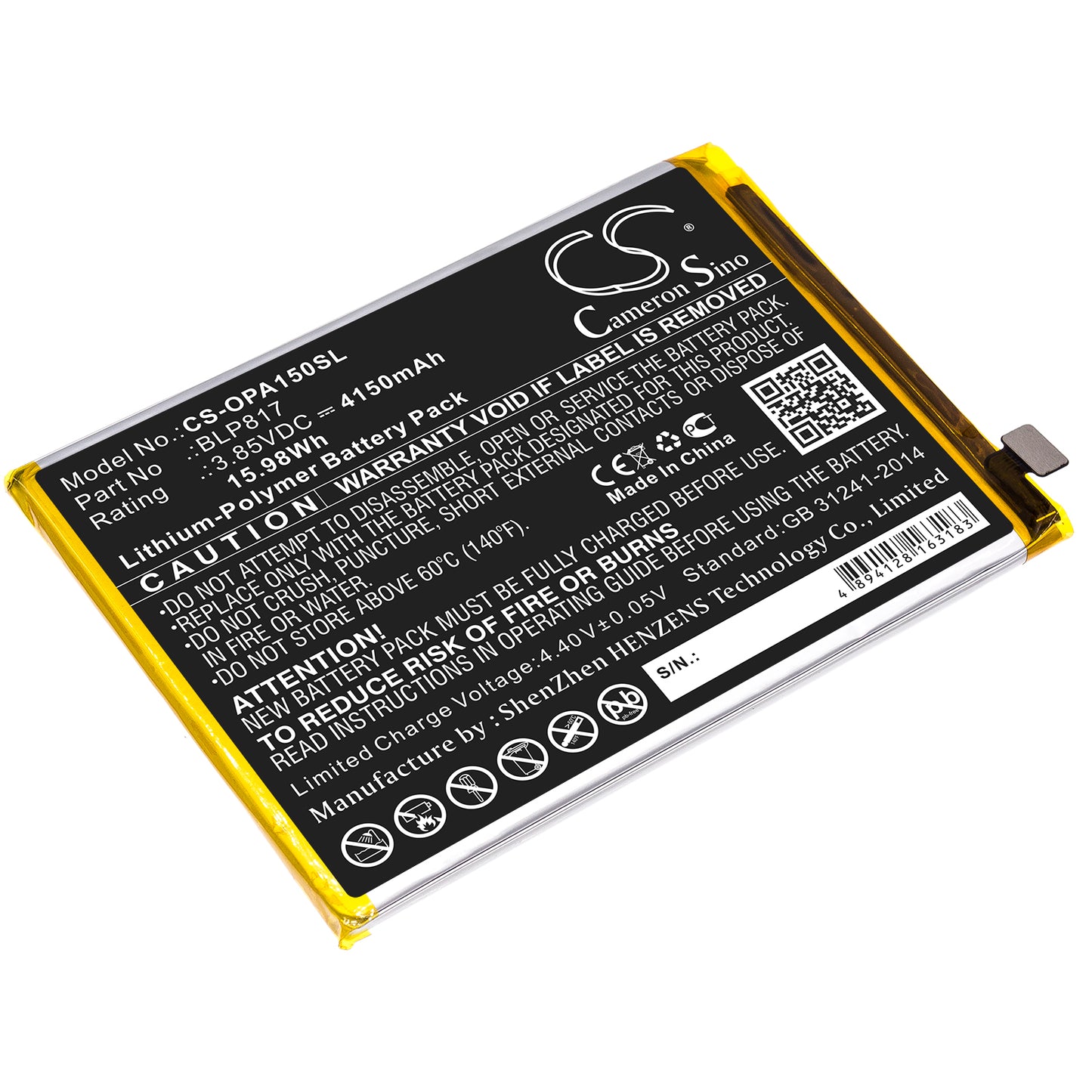 Replacement Battery for Oppo A15 – Mobile, SmartPhone – 4150mAh / 3.85V - image 1