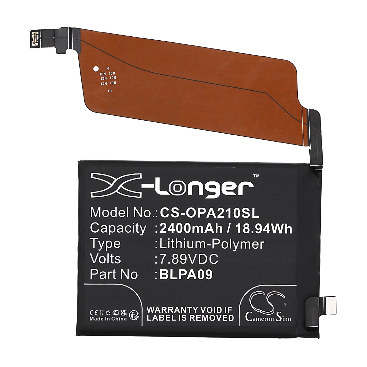 Replacement Battery for Oneplus  Ace 2 Pro – Mobile, SmartPhone – 2400mAh / 18.94Wh / 7.89V