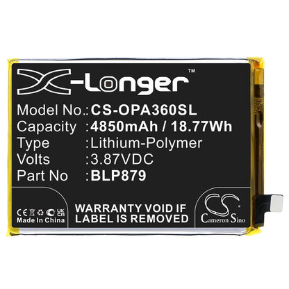 Replacement Battery for OPPO  A36 – Mobile, SmartPhone – 4850mAh / 18.77Wh / 3.87V