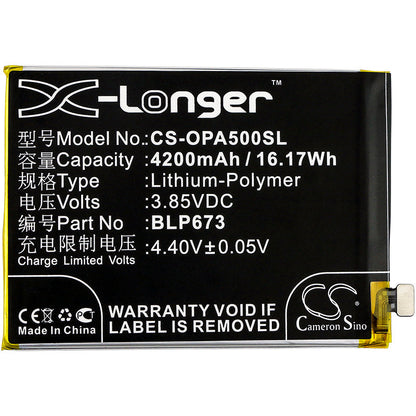 Replacement Battery for OPPO  A2 Pro – Mobile, SmartPhone – 4200mAh / 16.17Wh / 3.85V