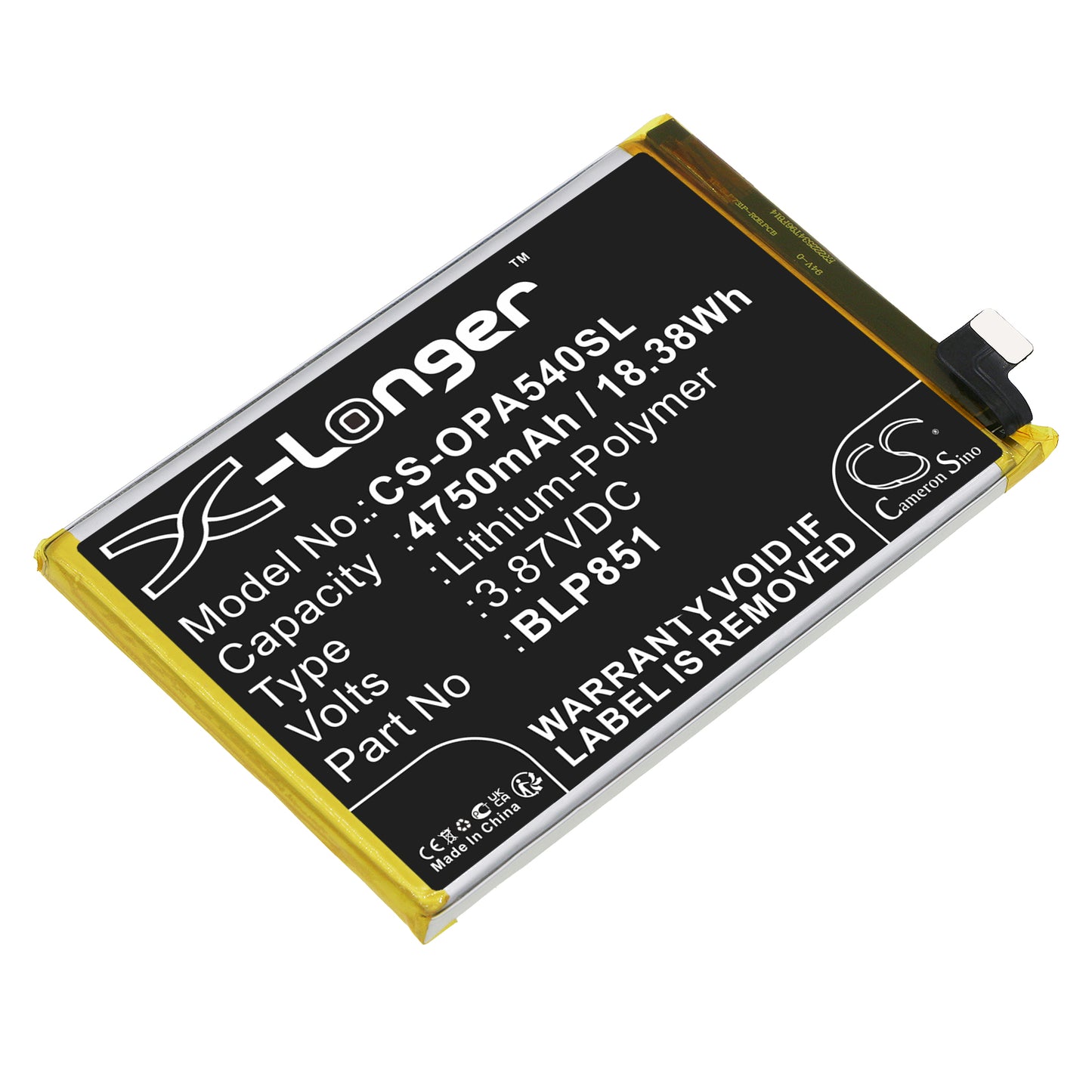 Replacement Battery for Oppo A54 5G – Mobile, SmartPhone – 4750mAh / 3.87V - image 1
