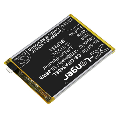 Replacement Battery for OPPO  A54 5G – Mobile, SmartPhone – 4750mAh / 18.38Wh / 3.87V