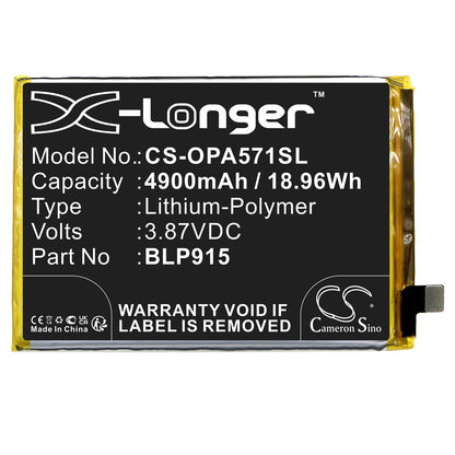 Replacement Battery for OPPO  A57 5G – Mobile, SmartPhone – 4900mAh / 18.96Wh / 3.87V