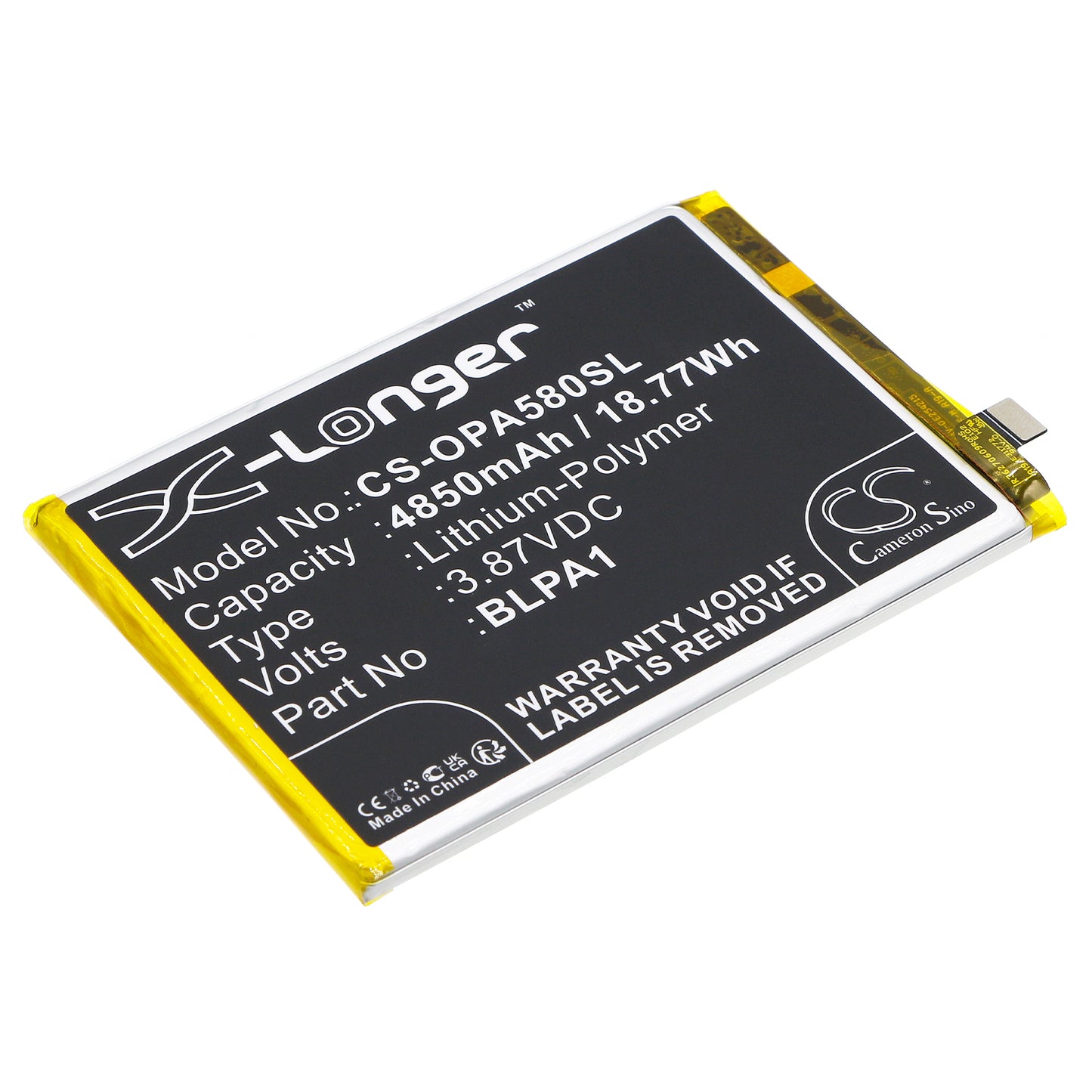 Replacement Battery for Oppo A58 – Mobile, SmartPhone – 4850mAh / 3.87V - image 1