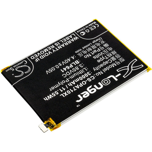Replacement Battery for OPPO  A71 – Mobile, SmartPhone – 3000mAh / 11.55Wh / 3.85V