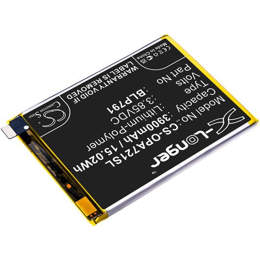 Replacement Battery for OPPO  A72 5G 2020 – Mobile, SmartPhone – 3900mAh / 15.02Wh / 3.85V