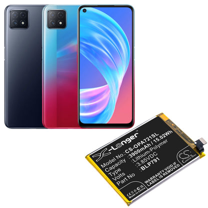 Replacement Battery for OPPO  A72 5G 2020 – Mobile, SmartPhone – 3900mAh / 15.02Wh / 3.85V