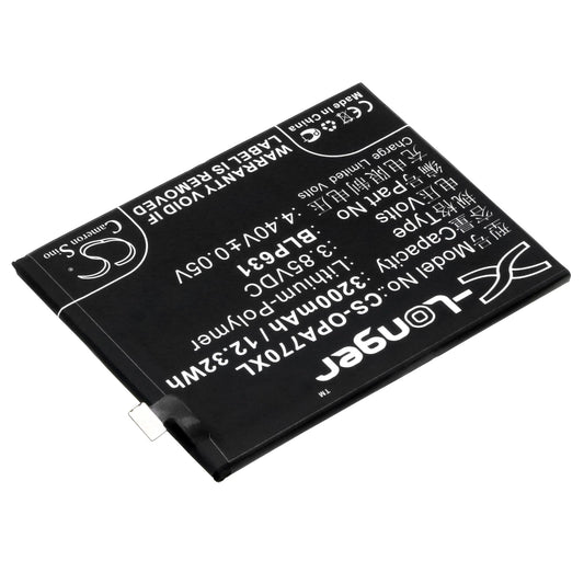 Replacement Battery for OPPO  A73 – Mobile, SmartPhone – 3200mAh / 12.32Wh / 3.85V