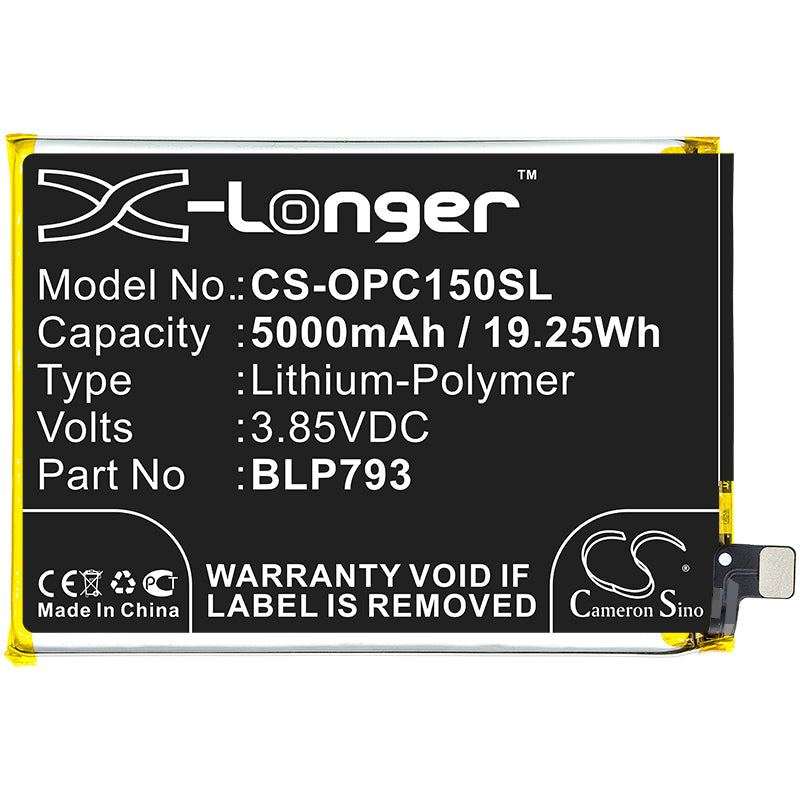 Replacement Battery for OPPO  Realme C12 – Mobile, SmartPhone – 5000mAh / 19.25Wh / 3.85V