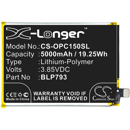 Replacement Battery for OPPO  Realme C12 – Mobile, SmartPhone – 5000mAh / 19.25Wh / 3.85V