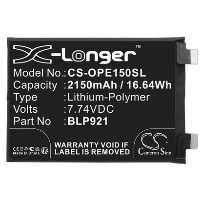 Replacement Battery for OnePlus ACE 150W – Mobile, SmartPhone – 2150mAh / 7.74V