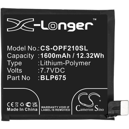 Replacement Battery for Oppo Find X Automobili Lamborghini Edition – Mobile, SmartPhone – 1600mAh / 7.7V