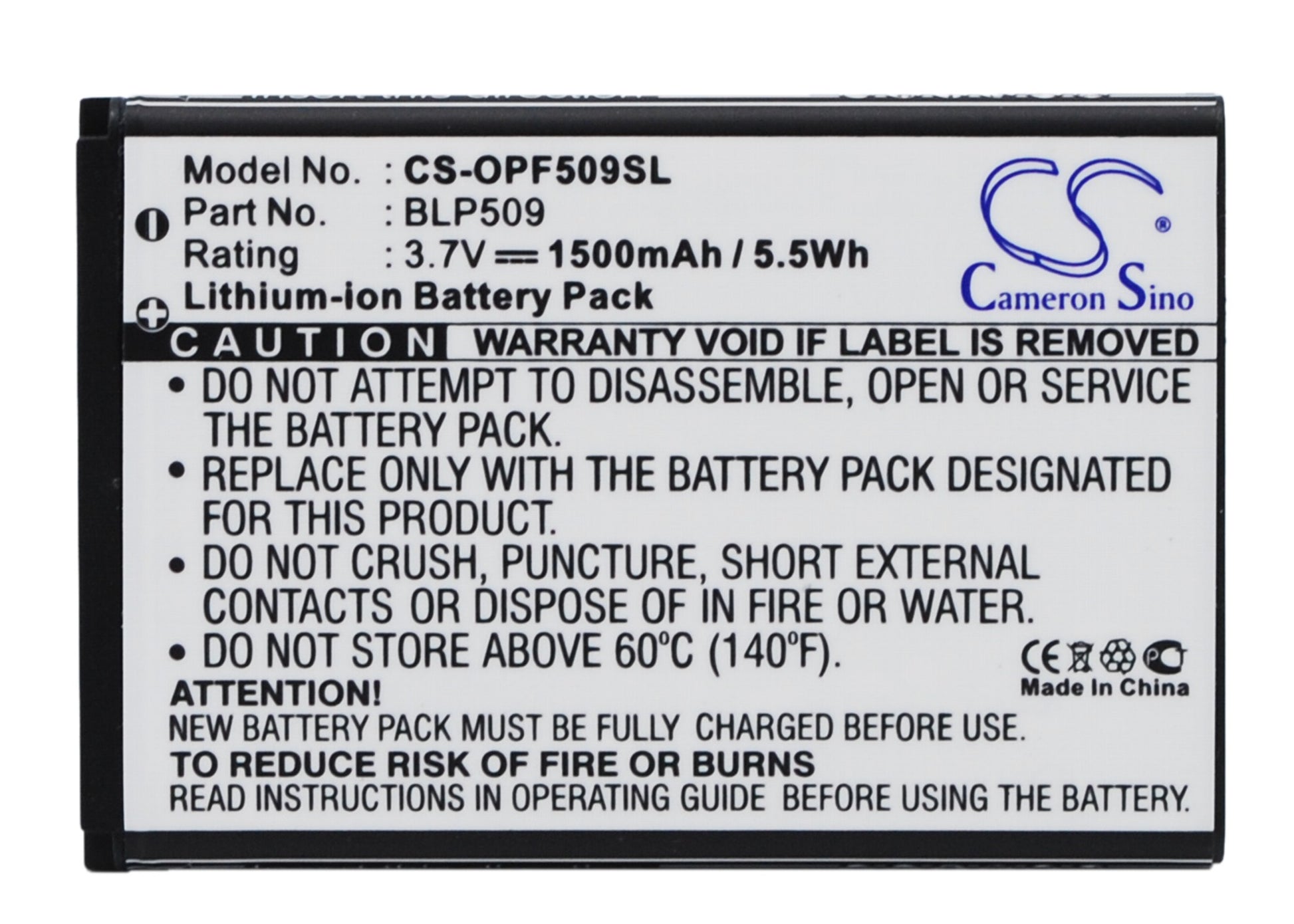 Replacement Battery for Oppo F29 – Mobile, SmartPhone – 1500mAh / 3.7V - image 1