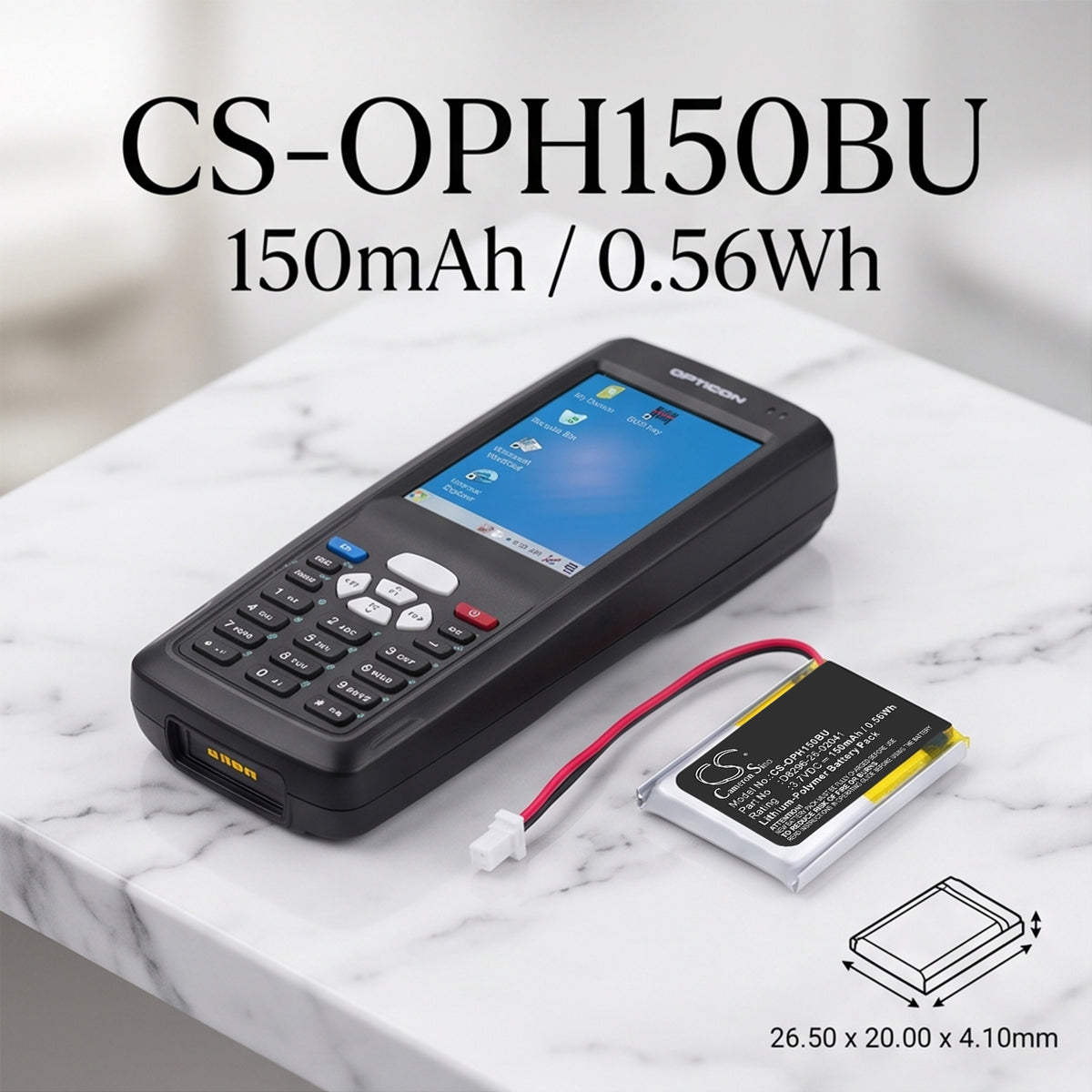 Replacement Battery for Opticon H15 – CMOS BackUp – 150mAh / 3.7V