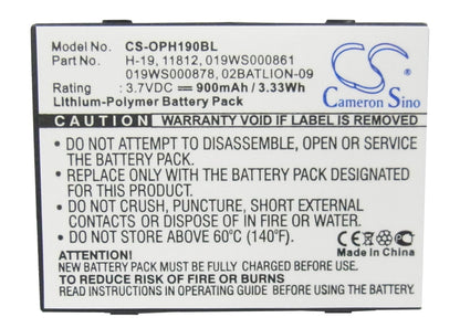 Replacement Battery for Opticon  H16 – Barcode Scanner – 900mAh / 3.33Wh / 3.7V