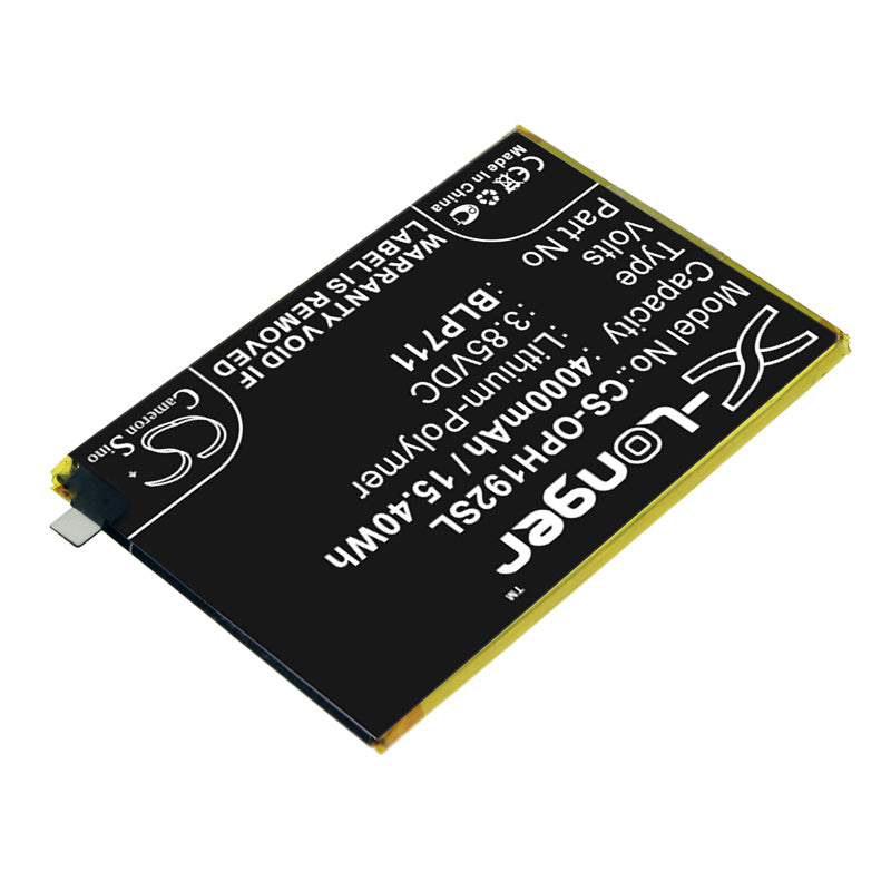 Replacement Battery for OPPO  1923 – Mobile, SmartPhone – 4000mAh / 15.40Wh / 3.85V