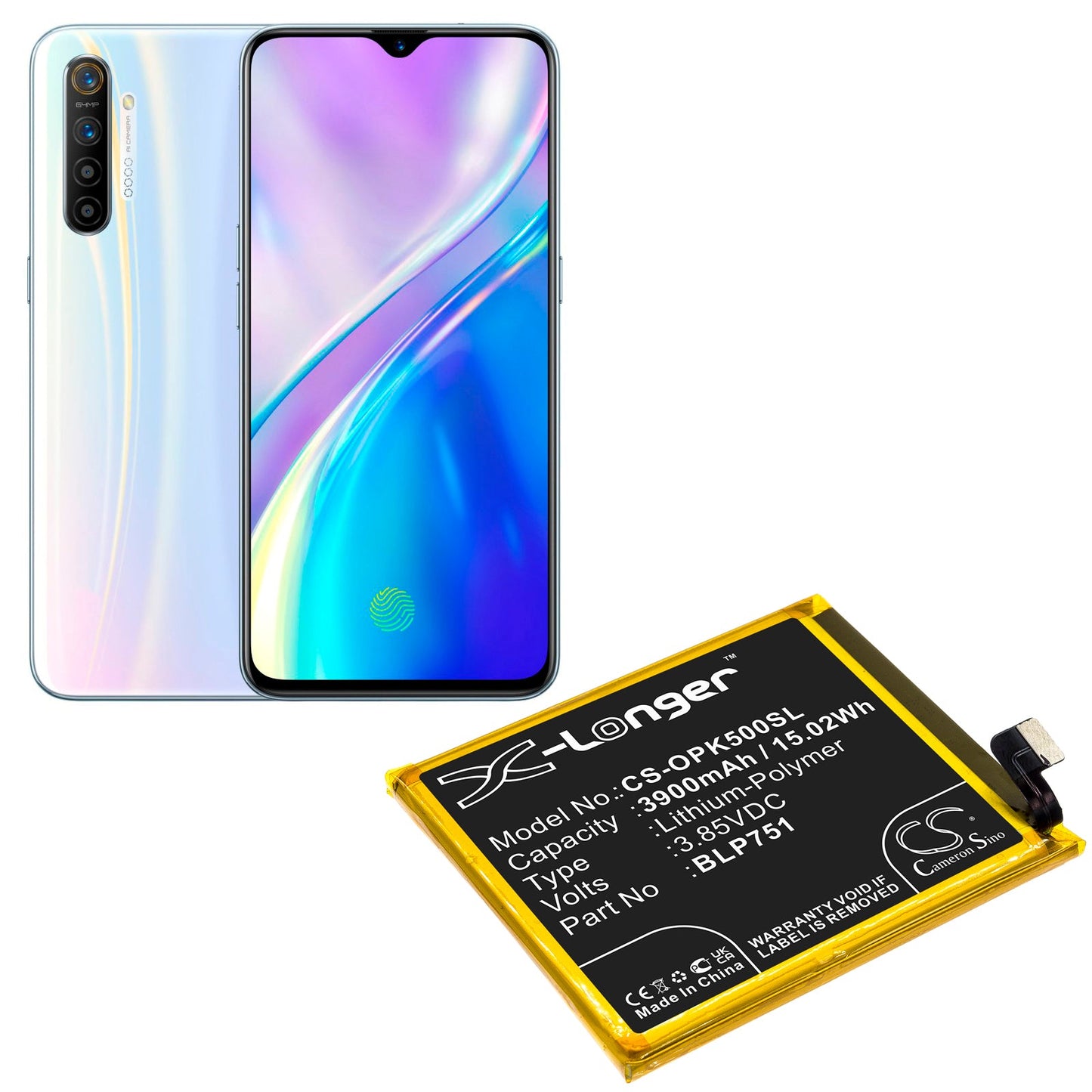 Replacement Battery for OPPO  K5 – Mobile, SmartPhone – 3900mAh / 15.02Wh / 3.85V