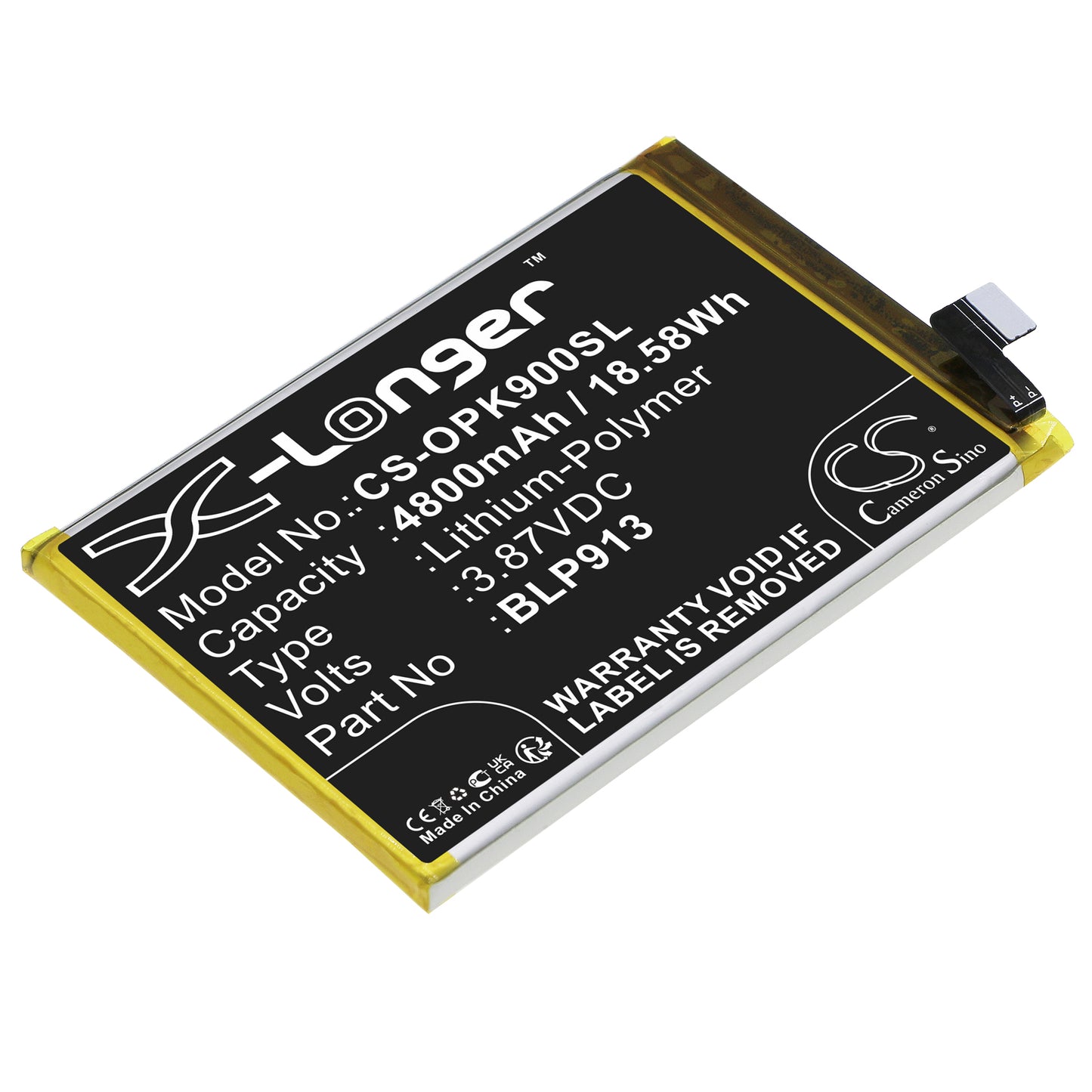 Replacement Battery for Oppo K9X – Mobile, SmartPhone – 4800mAh / 3.87V - image 1