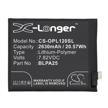 Replacement Battery for Oneplus  12 – Mobile, SmartPhone – 2630mAh / 20.57Wh / 7.82V