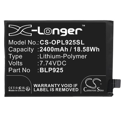 Replacement Battery for Oneplus  10R – Mobile, SmartPhone – 2400mAh / 18.58Wh / 7.74V