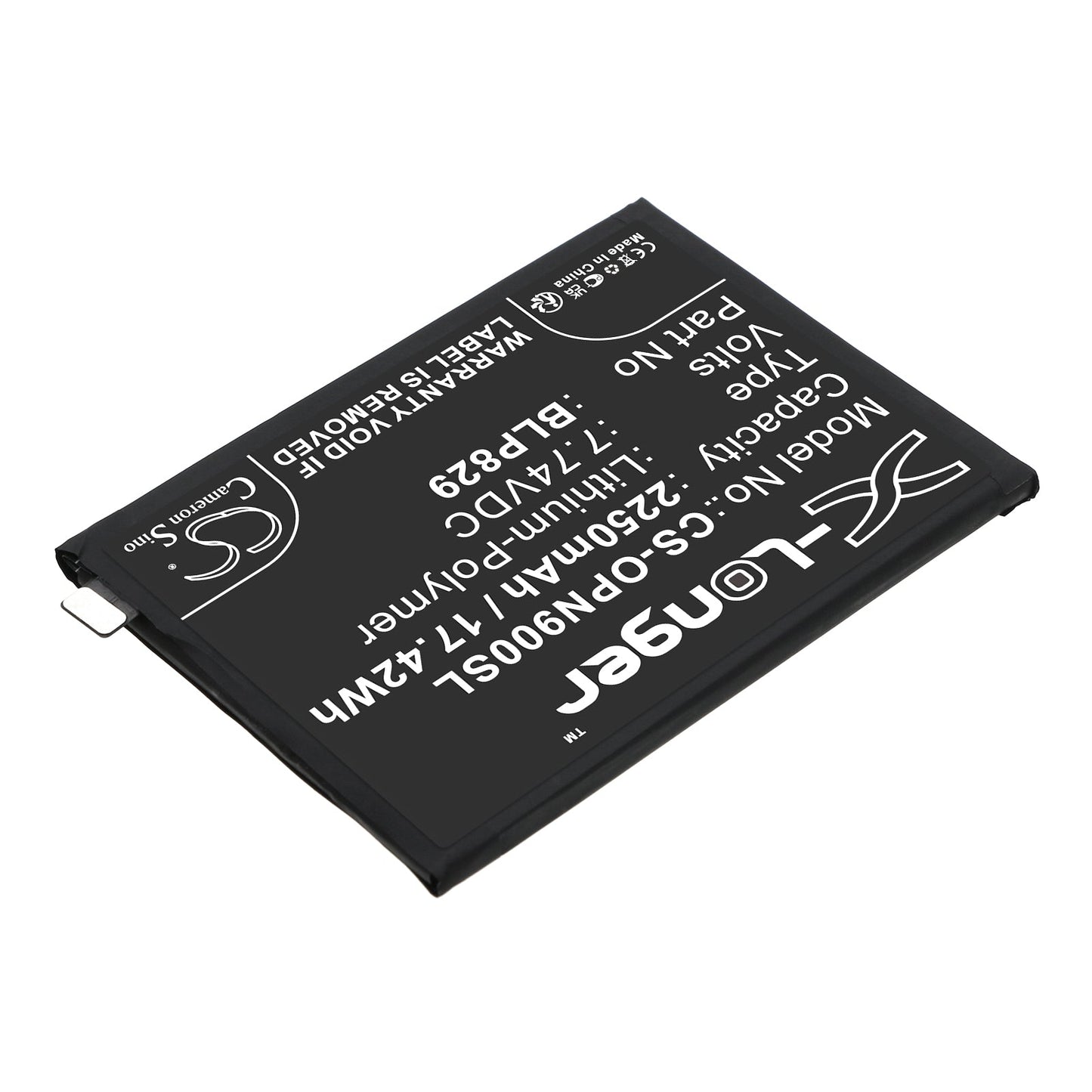 Replacement Battery for Oneplus  Oneplus 9 – Mobile, SmartPhone – 2250mAh / 17.42Wh / 7.74V