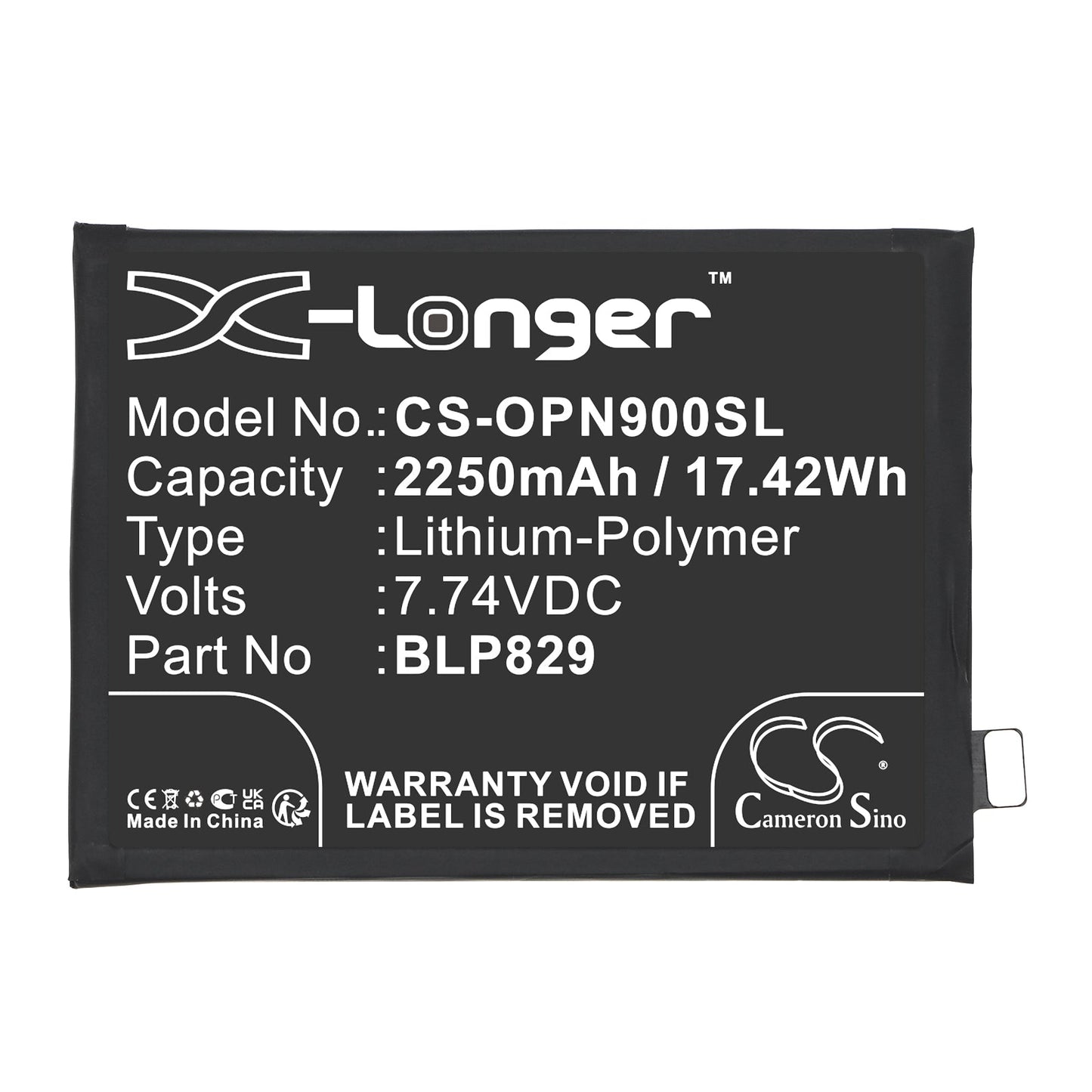 Replacement Battery for Oneplus  Oneplus 9 – Mobile, SmartPhone – 2250mAh / 17.42Wh / 7.74V