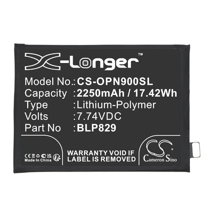 Replacement Battery for Oneplus  Oneplus 9 – Mobile, SmartPhone – 2250mAh / 17.42Wh / 7.74V