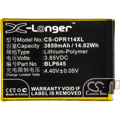 Replacement Battery for Oppo R11s Plus – Mobile, SmartPhone – 3850mAh / 3.85V - image 3
