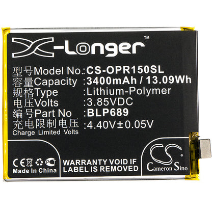 Replacement Battery for OPPO  PBCM10 – Mobile, SmartPhone – 3400mAh / 13.09Wh / 3.85V