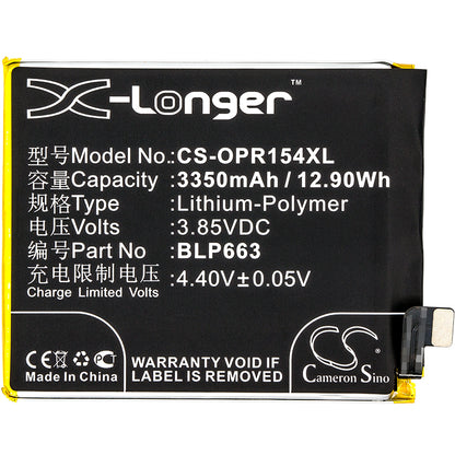 Replacement Battery for Oppo R15 – Mobile, SmartPhone – 3350mAh / 3.85V - image 3
