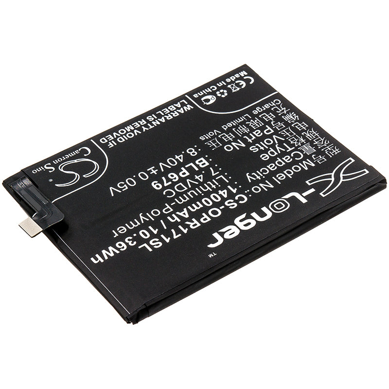 Replacement Battery for OPPO  1877 – Mobile, SmartPhone – 1400mAh / 10.36Wh / 7.4V