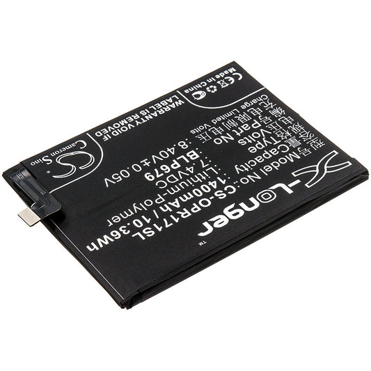 Replacement Battery for OPPO  1877 – Mobile, SmartPhone – 1400mAh / 10.36Wh / 7.4V