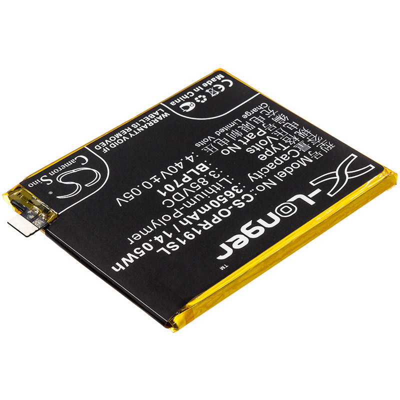 Replacement Battery for OPPO  1917 – Mobile, SmartPhone – 3650mAh / 14.05Wh / 3.85V