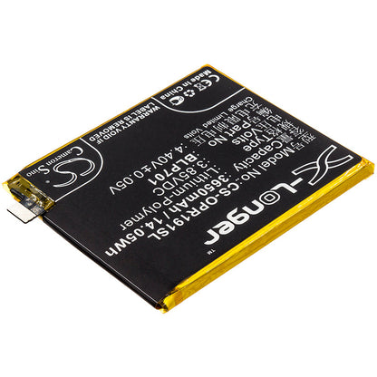 Replacement Battery for OPPO  1917 – Mobile, SmartPhone – 3650mAh / 14.05Wh / 3.85V