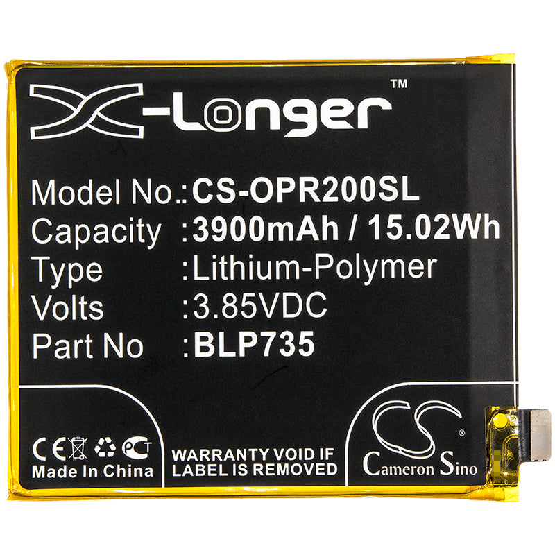 Replacement Battery for OPPO  CPH1907 – Mobile, SmartPhone – 3900mAh / 15.02Wh / 3.85V