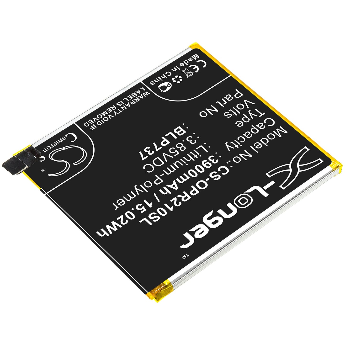 Replacement Battery for OPPO  CPH1945 – Mobile, SmartPhone – 3900mAh / 15.02Wh / 3.85V