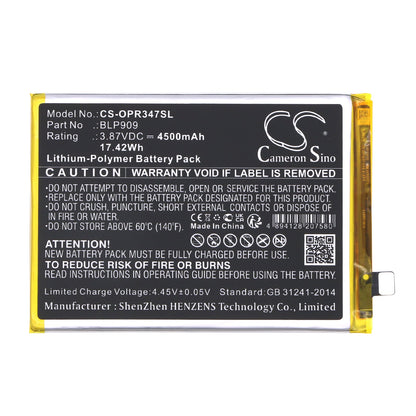 Replacement Battery for Realme  9 – Mobile, SmartPhone – 4500mAh / 17.42Wh / 3.87V