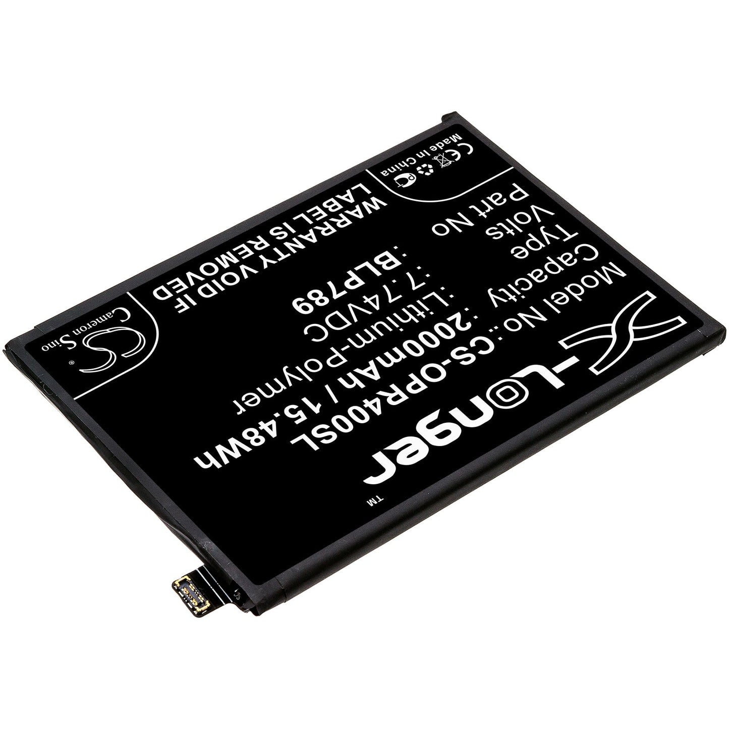 Replacement Battery for OPPO  CPH2091 – Mobile, SmartPhone – 2000mAh / 15.48Wh / 7.74V