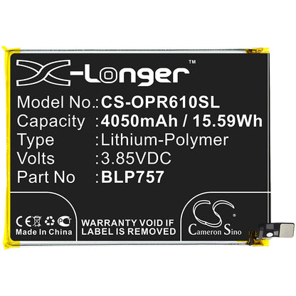 Replacement Battery for OPPO  R2002 – Mobile, SmartPhone – 4050mAh / 15.59Wh / 3.85V