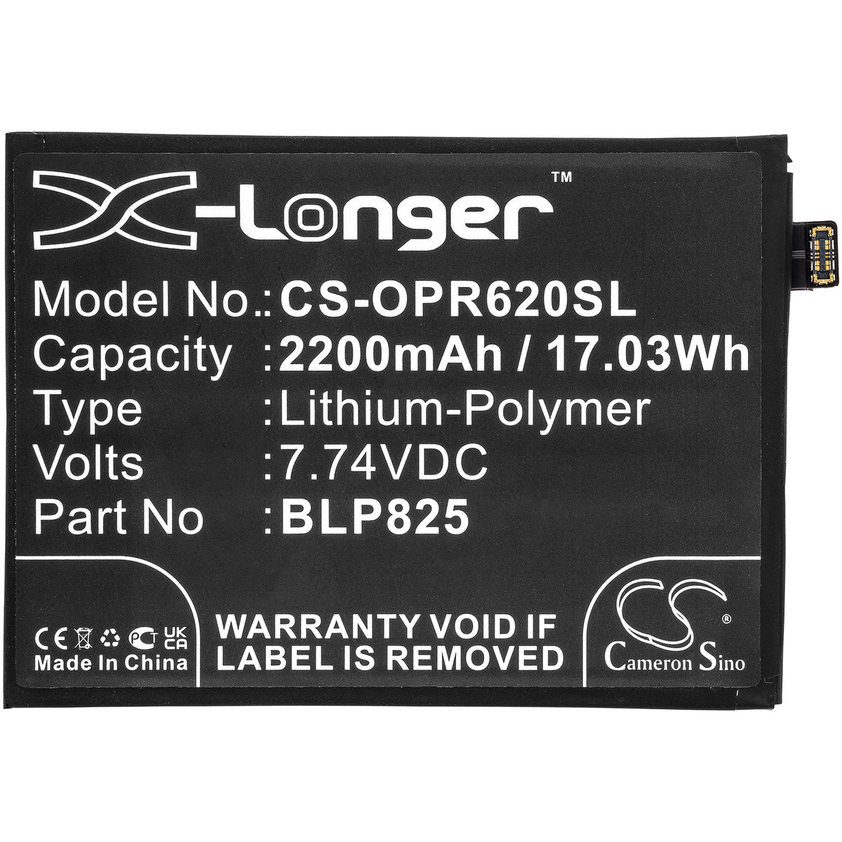Replacement Battery for Oppo Reno6 Pro – Mobile, SmartPhone – 2200mAh / 7.74V