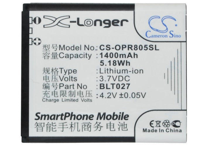 Replacement Battery for Oppo R803 – Mobile, SmartPhone – 1400mAh / 3.7V - image 5