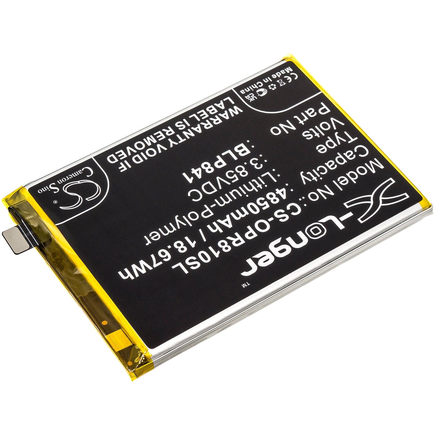 Replacement Battery for OPPO  Realme 8 – Mobile, SmartPhone – 4850mAh / 18.67Wh / 3.85V
